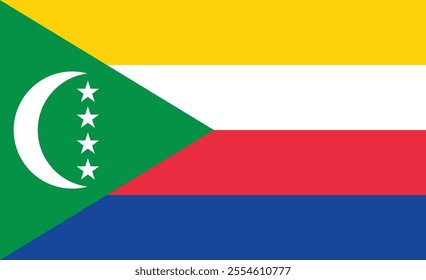 
Vector Comoros National Flag icon. Flag design of Comoros.