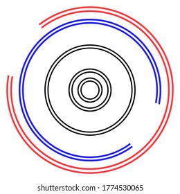 vector compact disc - music icon, dvd or cd storage. Thin line pictogram - outline editable stroke
