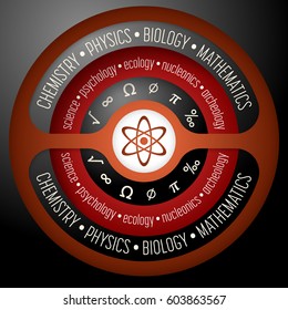 Vector compact info graphic with theme of science