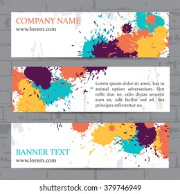 vector company banner template with ink splashes elements. EPS