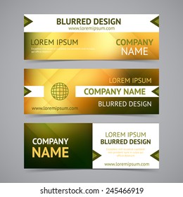 Vector company banners with blurred backgrounds. Identity templates