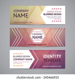 Vector company banners with blurred backgrounds. Identity templates