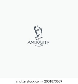 Vector, company block, logo. Antique girl