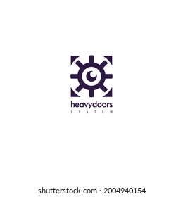 Vector, company block, logo. Heavy doors, safe