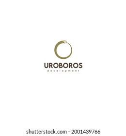 Vector, bloque de empresa, logotipo. Serpiente de Uroboros