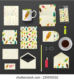 Vector company corporate style template design, stylish ice cream, vector illustration eps 10