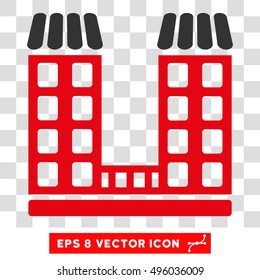 Vector Company EPS vector icon. Illustration style is flat iconic bicolor gray and intensive red symbol on a transparent background.