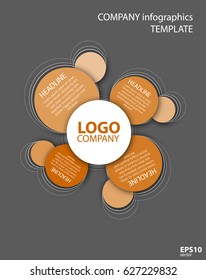 Vector company infographic template with logo and circles