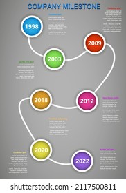 Vector Company Infographic Timeline Milestones Template