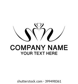 Vector company logo with an element of beautiful  crown