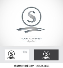 Vector company logo element template letter s silver grey