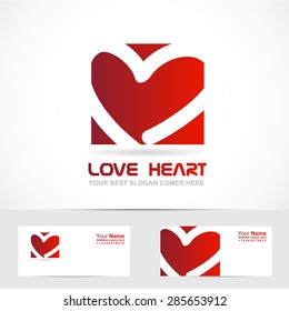 Vector company logo element template love heart red dating symbol icon