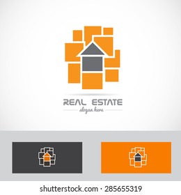 Vector company logo element template abstract house concept real estate residential
