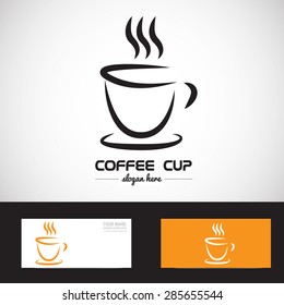 Vector Company Logo Element Template Of Hot Stylized Cup Of Coffe