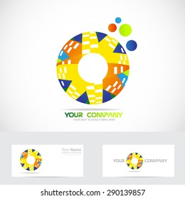Vector company logo icon element template circle colors media it games advertising corporate
