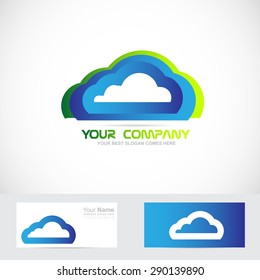 Vector company logo icon element template cloud computing storage hosting 