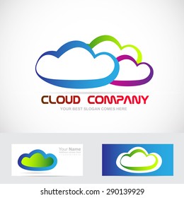 Vector company logo icon element template cloud computing 