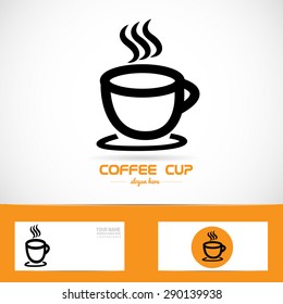 Vector company logo icon element template coffe cup hot 