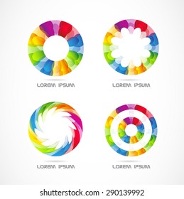 Vector company logo icon element template circle colors set business media corporate