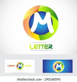 Vector company logo icon element template letter m alphabet 3d games communication