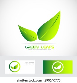 Vector company logo icon element template leafs green bio eco 