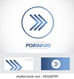 Vector company logo icon element template of blue arrow forward concept circle 