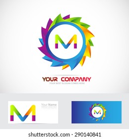 Vector company logo icon element template colors letter m 