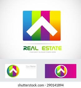 Vector company logo icon element template real estate house colors