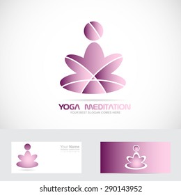 Vector company logo icon element template meditator yoga zen asana