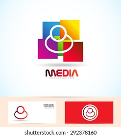 Vector company logo icon element template people social media connection advertising it games
