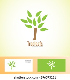 Vector company logo icon element template eco tree leafs green agriculture