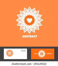 Vector company logo icon element template pattern orange flower heart 