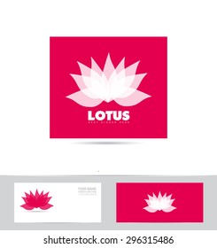 Vector company logo icon element template lotus flower business set card yoga meditation spa relaxation