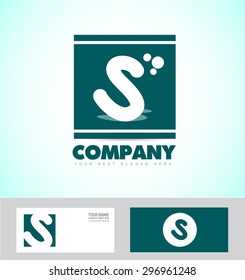 Vector company logo icon element template letter s simple flat green