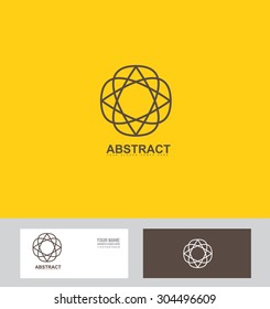 Vector company logo icon element template abstract sign flower wire corporate yellow  