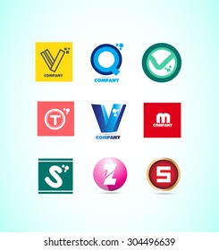 Vector company logo icon element template alphabet letter set