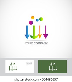 Vector company logo icon element template arrow head colors colored various  