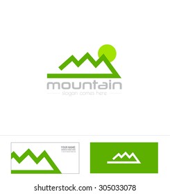 Vector company logo icon element template mountain shape sport climbing outdoor gear tourism agency  