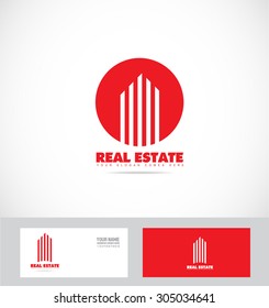 Vector Company Logo Icon Element Template Real Estate Red Abstract Line  