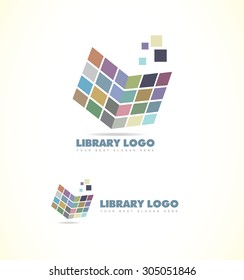 Vector company logo icon element template open book concept library school public
