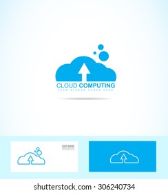 Vector company logo icon element template cloud data storage computing hosting internet web