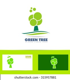 Vector company logo icon element template green tree nature abstract