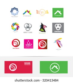 Vector company logo icon element template set various design