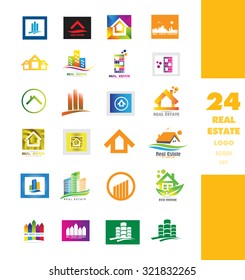 Vector company logo icon element template real estate various set