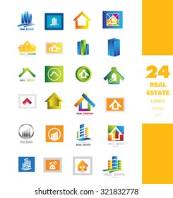 Vector company logo icon element template real estate realty set abstract