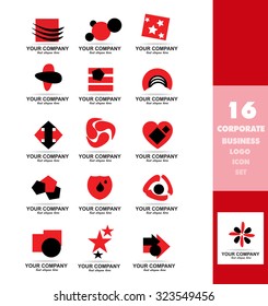 Vector company logo icon element template corporate business shape set