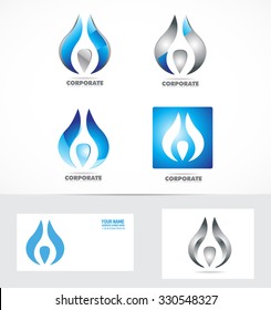 Vector company logo icon element template 3d corporate business set