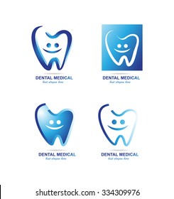 Vector company logo icon element template dentist dental tooth teeth set