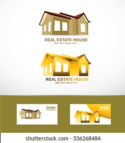 Vector company logo icon element template real estate icon mansion set