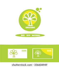 Vector company logo icon element template organic bio eco product